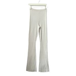Free People Cream Cotton Blend Rib Knit Flared Leg Lounge Pants Size XS